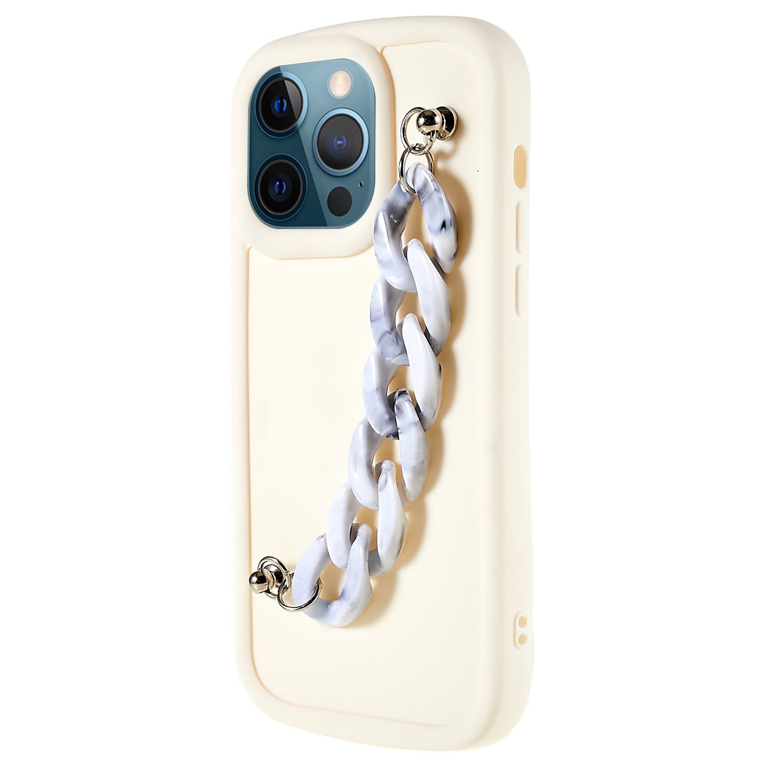 For iPhone 12 Pro Max 6.7 inch Soft TPU Case Matte Finish Coating Protective Back Cover with Chain Bracelet Hand Strap For iPhone 12 Pro Max 6.7 inch Soft TPU Case Matte Finish Coating Protective Back Cover with Chain Bracelet Hand Strap